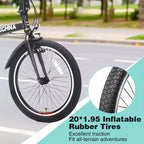 Vélo Pliant Okak 20 pouces avec Panier Avant, Support Téléphone et Garde-Boue, Vélo Adulte 6 Vitesses avec Cadre en Acier et Double Frein V-Brake, Vélo pour Hommes et Femmes
