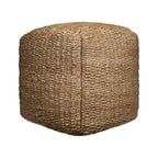 Pouf Cube Ottoman Tressé en Jute Naturelle de 45 cm