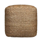 Pouf Cube Ottoman Tressé en Jute Naturelle de 45 cm