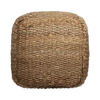 Pouf Cube Ottoman Tressé en Jute Naturelle de 45 cm