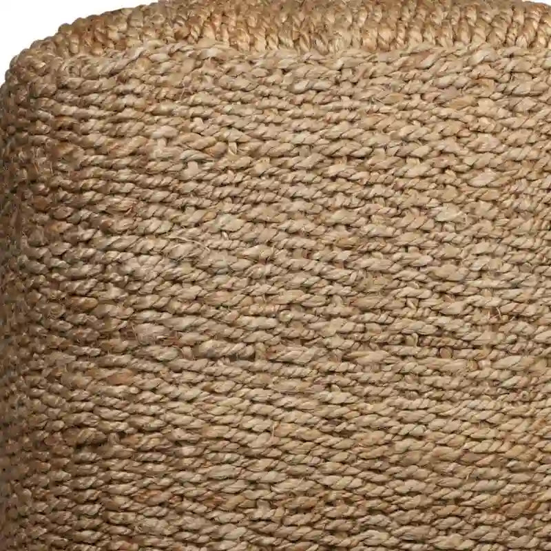 Pouf Cube Ottoman Tressé en Jute Naturelle de 45 cm