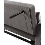 Canapé convertible deux places de 137 cm, accoudoirs ronds, 2 oreillers, marron