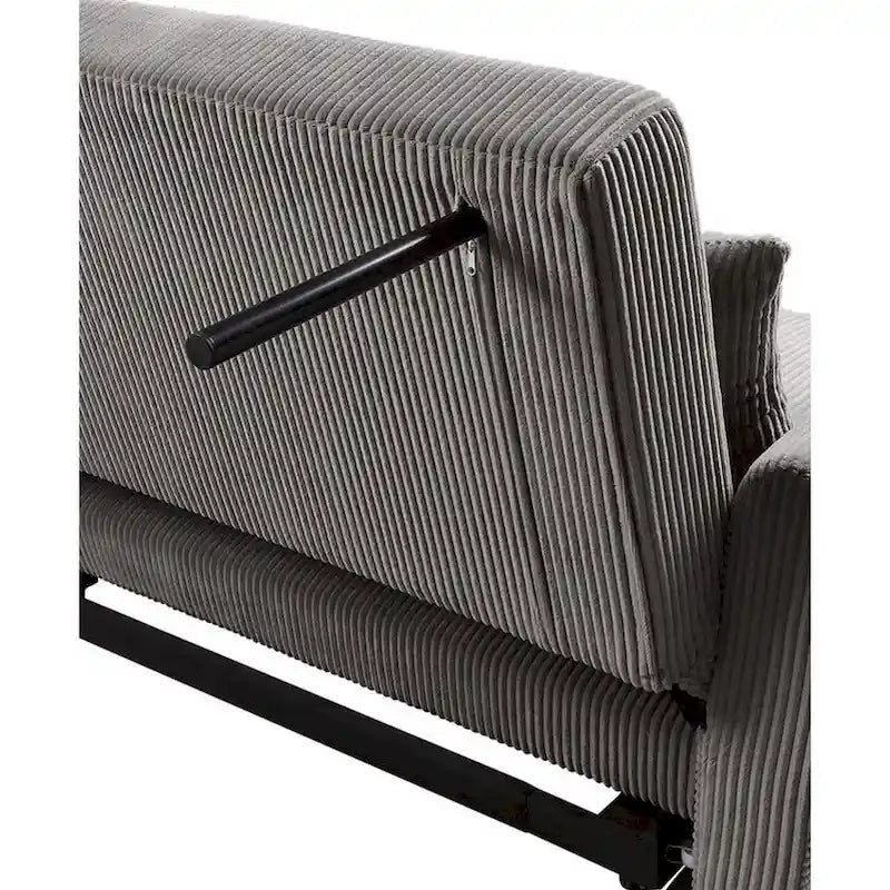 Canapé convertible deux places de 137 cm, accoudoirs ronds, 2 oreillers, marron