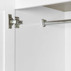 Armoire à 4 portes avec 2 tiroirs, Armoire de rangement autonome pour vêtements avec tringles à suspendre