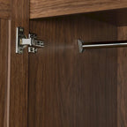 Armoire à 4 portes avec 2 tiroirs, Armoire de rangement autonome pour vêtements avec tringles à suspendre