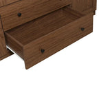 Armoire à 4 portes avec 2 tiroirs, Armoire de rangement autonome pour vêtements avec tringles à suspendre