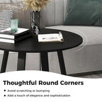 Table de salle à manger ronde noire en bois de 36 po pour 4 personnes avec pied central