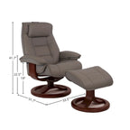 Fauteuil inclinable et repose-pieds en cuir