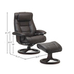 Fauteuil inclinable et repose-pieds en cuir