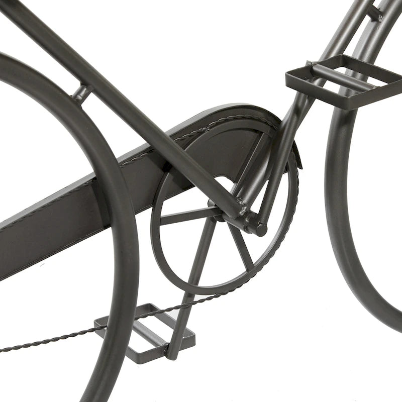 Table console en métal à 3 tiroirs avec plateau en bois marron, noire, 15lx58Lx34H