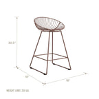 Tabouret de bar en métal, hauteur comptoir, 24 po