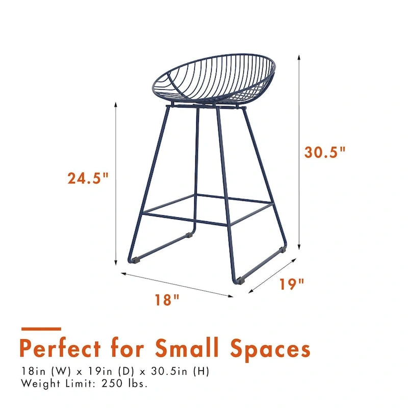 Tabouret de bar en métal, hauteur comptoir, 24 po