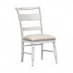 Chaise d'appoint à dossier barreaudé en lin ancien