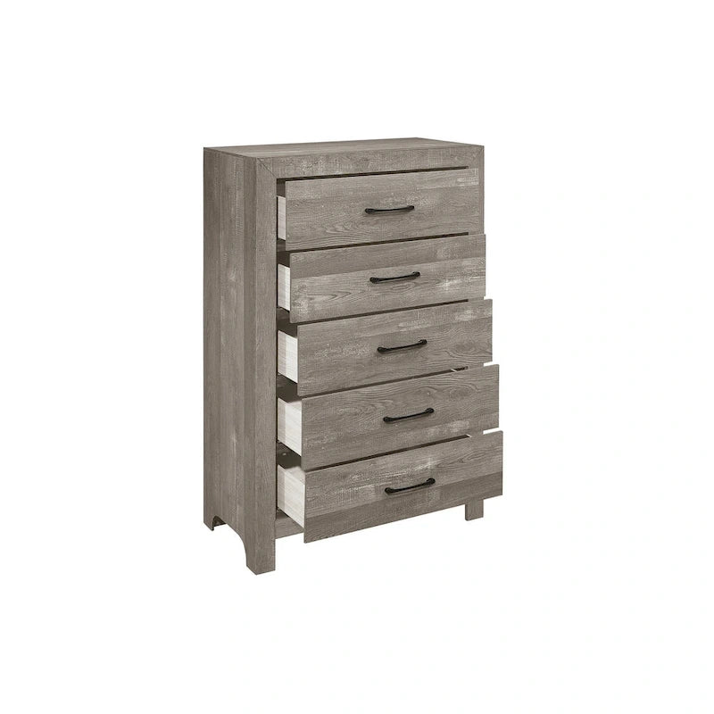 Ensemble de chambre à coucher 3 pièces Tabina gris, style moderne