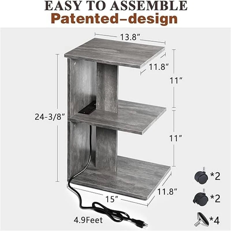 Table avec ports USB et prises électriques