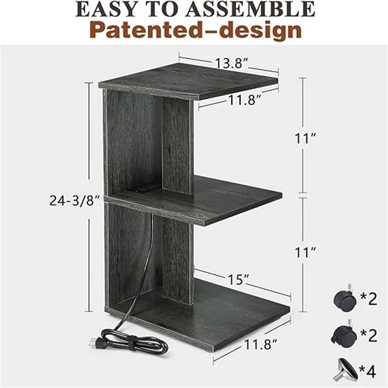Table avec ports USB et prises électriques