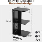 Table avec ports USB et prises électriques