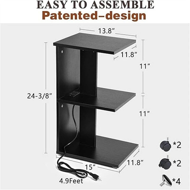 Table avec ports USB et prises électriques