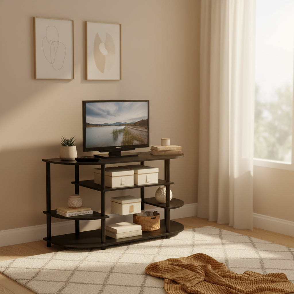 Porch & Den Manchester Brown MDF Corner TV Stand