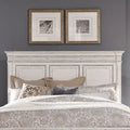 Tête de lit capitonnée de taille King The Gray Barn Abbey Park, couleur marron vieilli et blanc antique