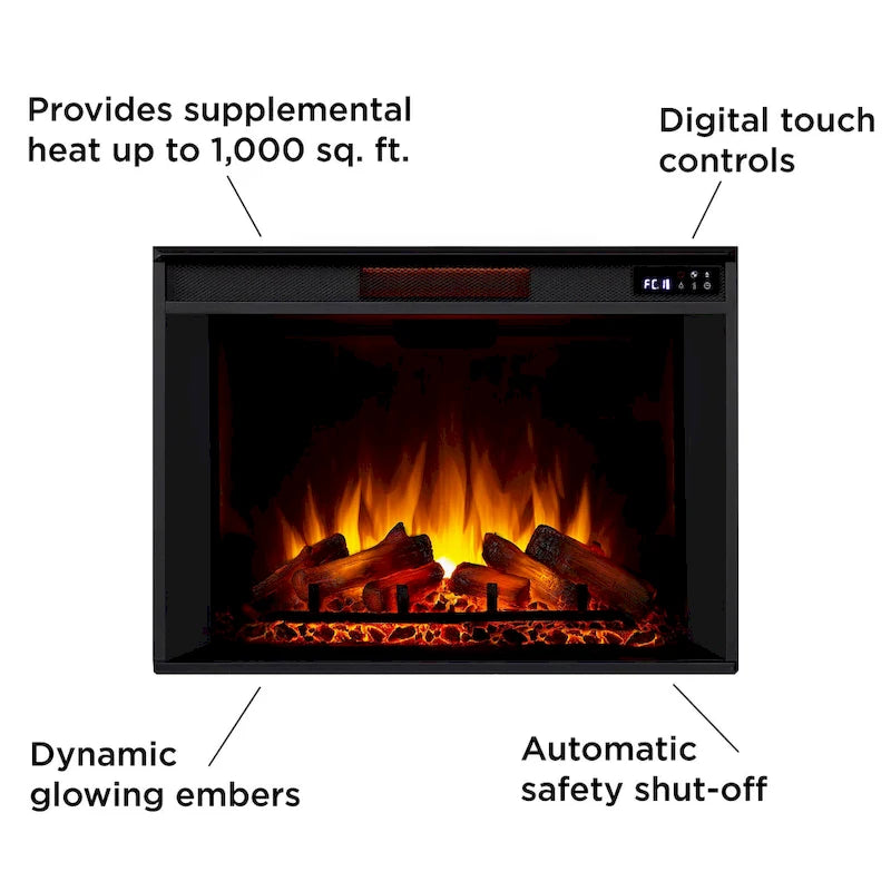 Meuble TV de 81 po gris antique avec foyer électrique