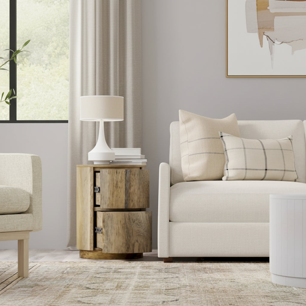 Carolina Living Kingston 2-Drawer 18 Round Nightstand