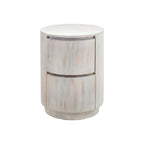 Table de chevet ronde 2 tiroirs de 45,7 cm