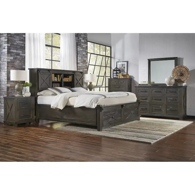 Collection chambre à coucher 5 pièces de rangement en bois massif Sharla de Simply Solid