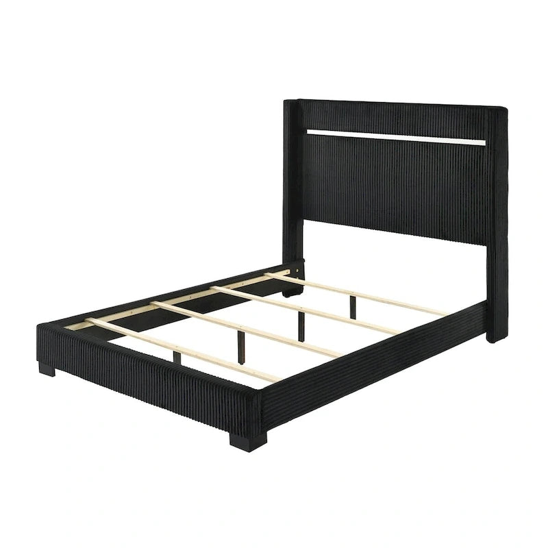 Meubles de chambre à coucher à panneaux rembourrés en velours noir