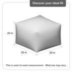 Pouf ottoman repose-pieds carré fait main noir et blanc 20x20x20