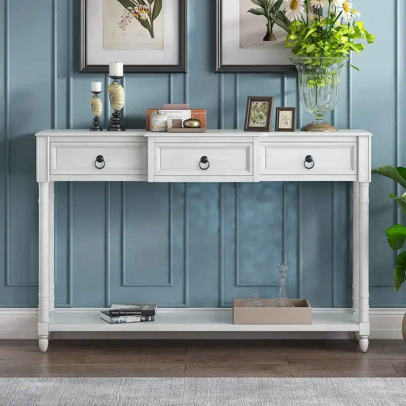 Console Table Sofa Table with Drawers for Entryway