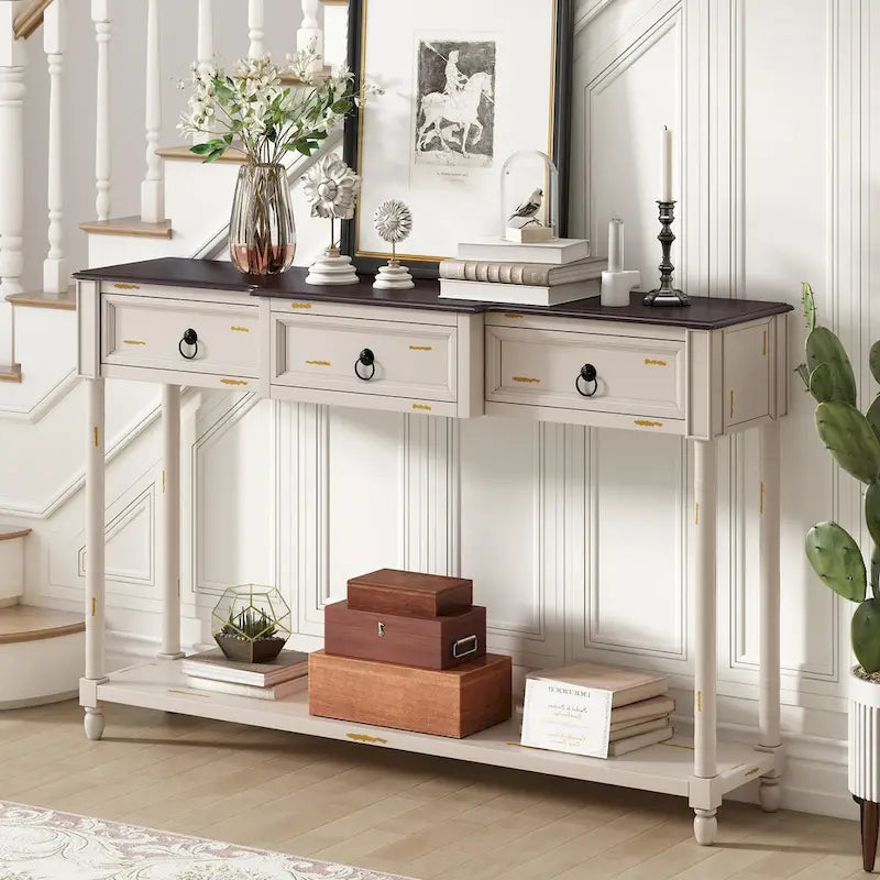 Console Table Sofa Table with Drawers for Entryway