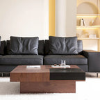 Table Basse Carrée Noyer Style Mid-Century Modern pour Salon