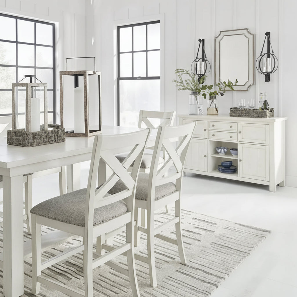 Signature Design by Ashley Robbinsdale Antique White Dining Server - 56W x 18D x 36.13H