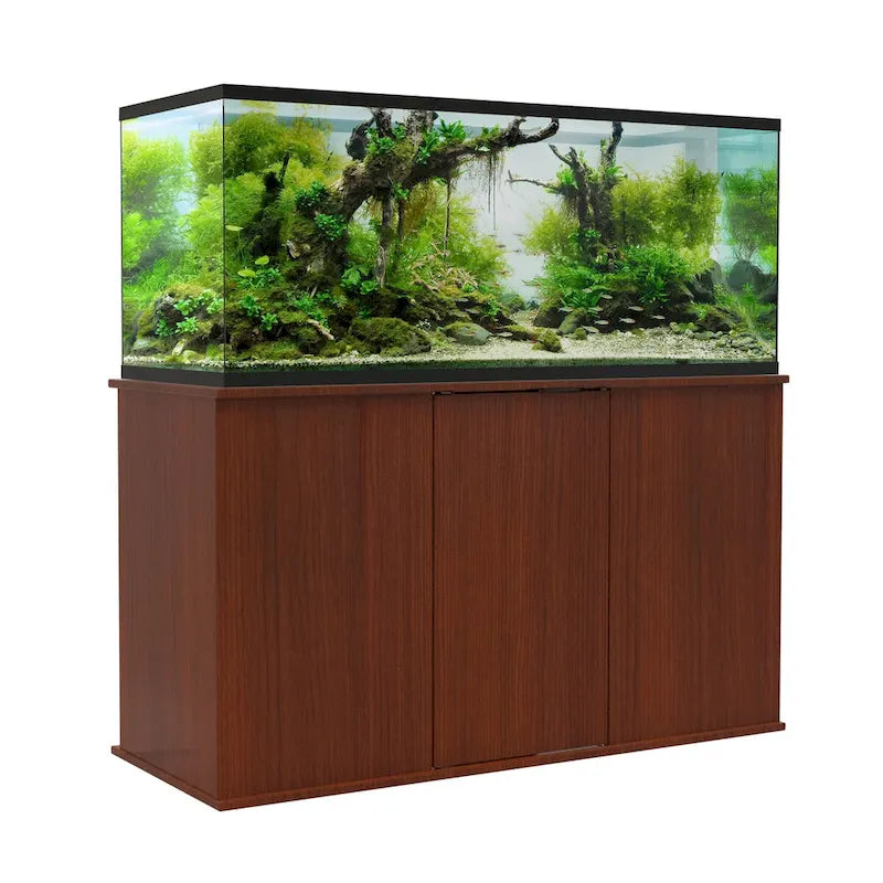 Meuble d'aquarium brun cerise 75/90 gallons avec rangement fermé